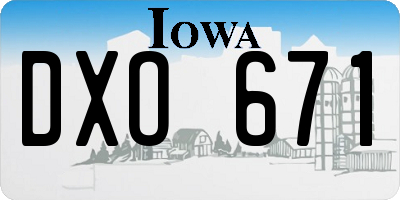 IA license plate DXO671