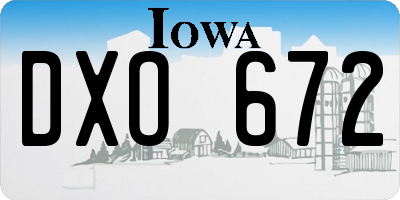 IA license plate DXO672