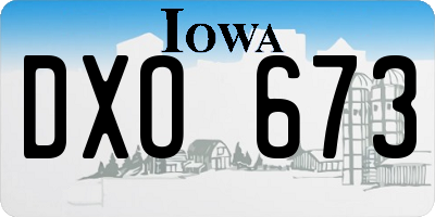 IA license plate DXO673