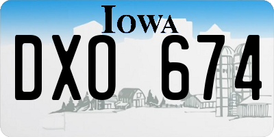 IA license plate DXO674