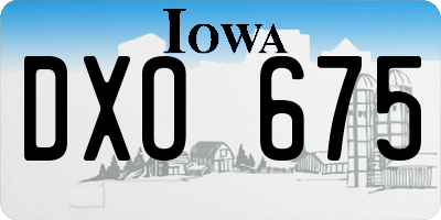 IA license plate DXO675