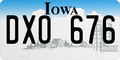 IA license plate DXO676
