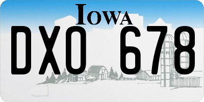 IA license plate DXO678