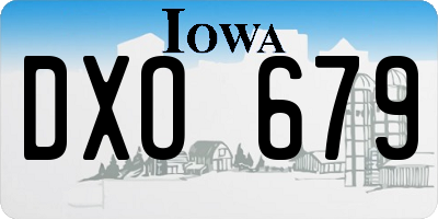 IA license plate DXO679