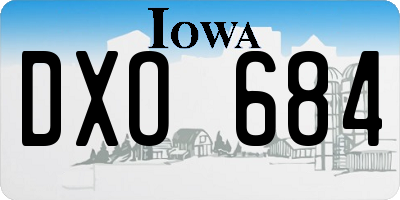 IA license plate DXO684