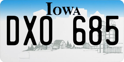 IA license plate DXO685