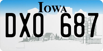 IA license plate DXO687