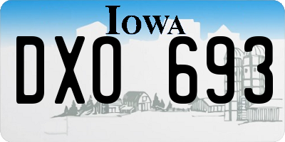 IA license plate DXO693
