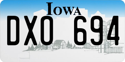 IA license plate DXO694