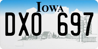 IA license plate DXO697