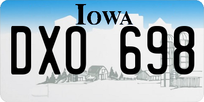 IA license plate DXO698