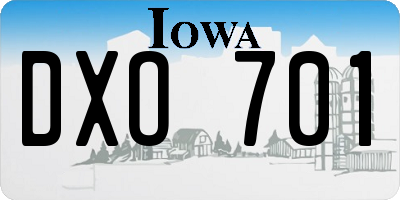 IA license plate DXO701