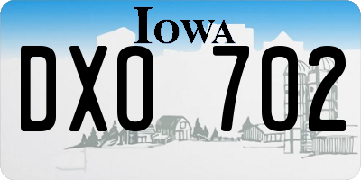 IA license plate DXO702