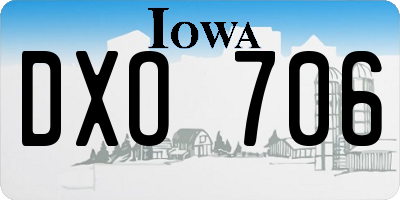 IA license plate DXO706