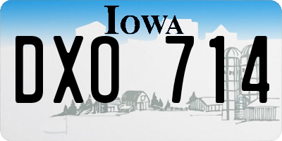 IA license plate DXO714