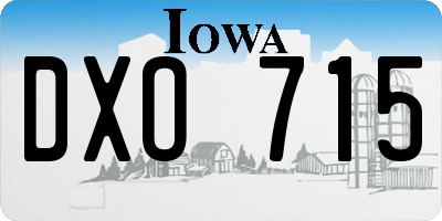 IA license plate DXO715