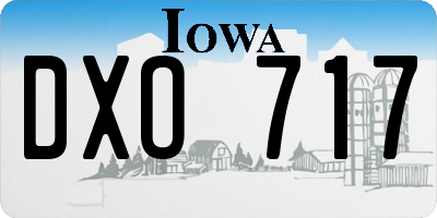 IA license plate DXO717