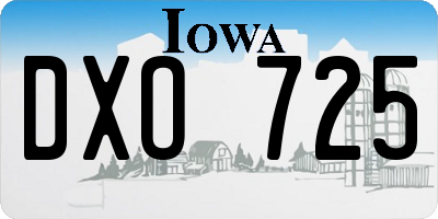 IA license plate DXO725