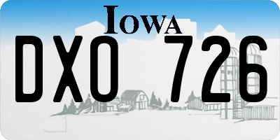 IA license plate DXO726