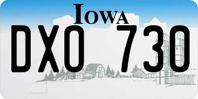 IA license plate DXO730