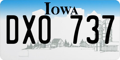 IA license plate DXO737