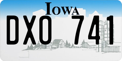 IA license plate DXO741