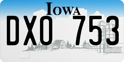 IA license plate DXO753