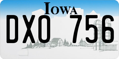 IA license plate DXO756