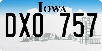 IA license plate DXO757