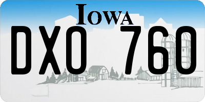 IA license plate DXO760