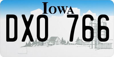 IA license plate DXO766