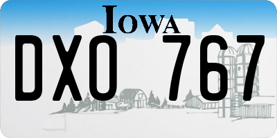 IA license plate DXO767