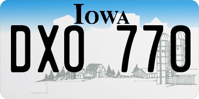 IA license plate DXO770