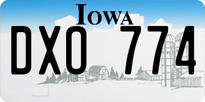 IA license plate DXO774