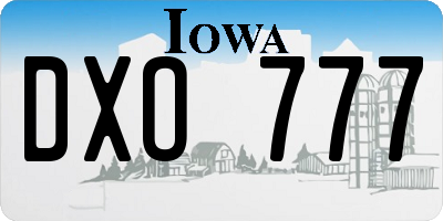 IA license plate DXO777