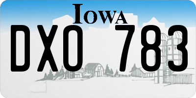 IA license plate DXO783