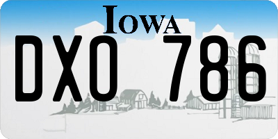 IA license plate DXO786