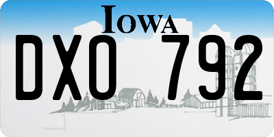 IA license plate DXO792