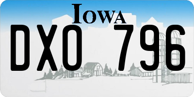 IA license plate DXO796