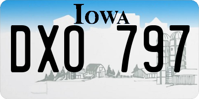 IA license plate DXO797