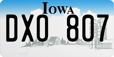 IA license plate DXO807