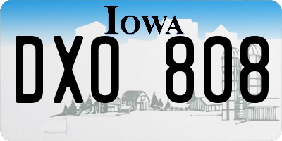 IA license plate DXO808