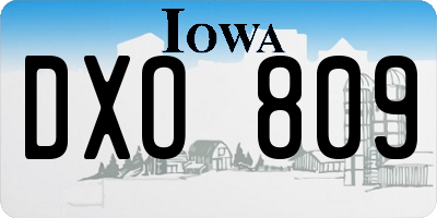 IA license plate DXO809