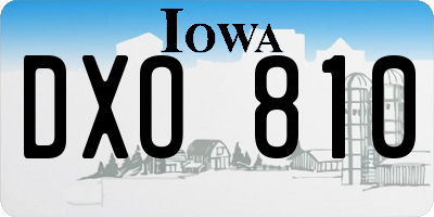 IA license plate DXO810