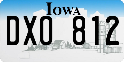 IA license plate DXO812