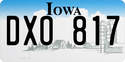 IA license plate DXO817