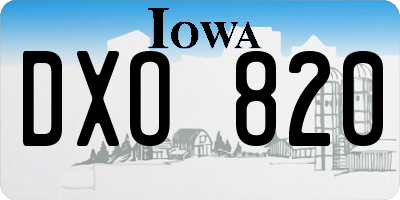 IA license plate DXO820