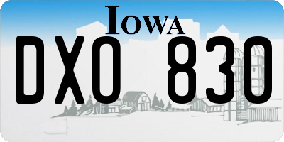 IA license plate DXO830