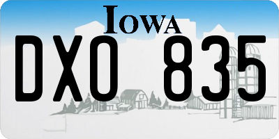 IA license plate DXO835