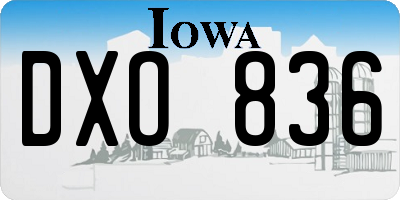 IA license plate DXO836